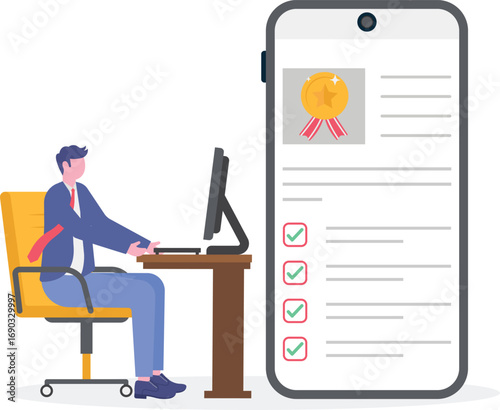 Quality work, accountability, discipline concept with tiny people. Task and project management abstract vector illustration set. Leadership, career goals and perspectives metaphor.

