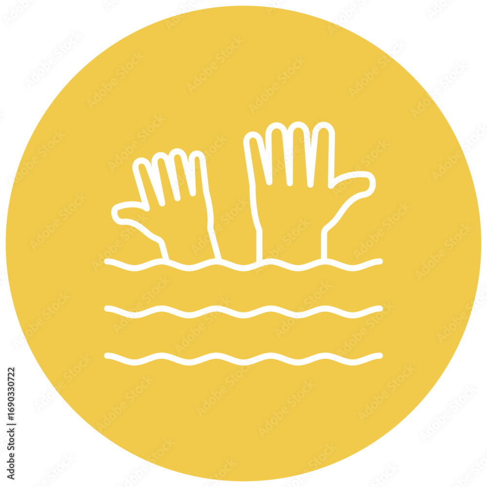 Obraz premium Drowning Icon
