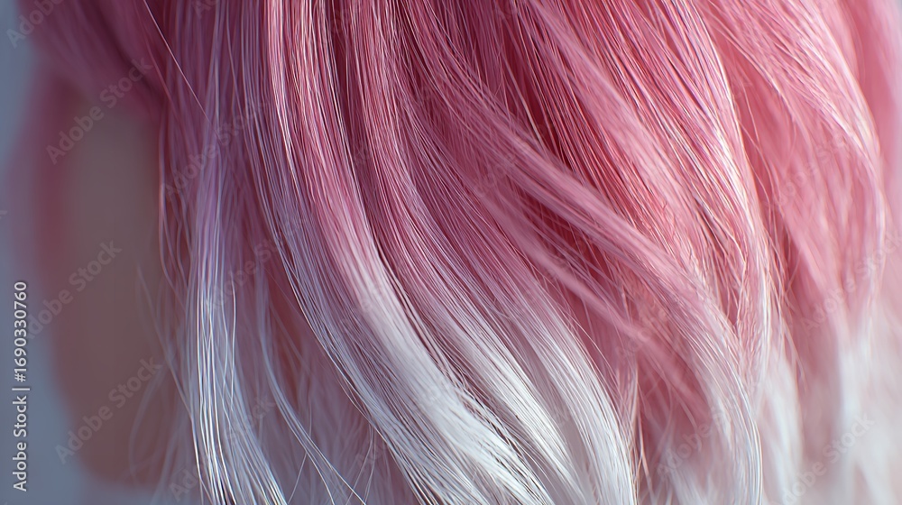 Naklejka premium Pink and White Ombre Hair: Texture and Style