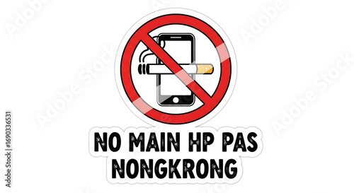 Free Download Modern sign urging people to disconnect from phones and avoid smoking while socializing for a better experience - GFXLoad