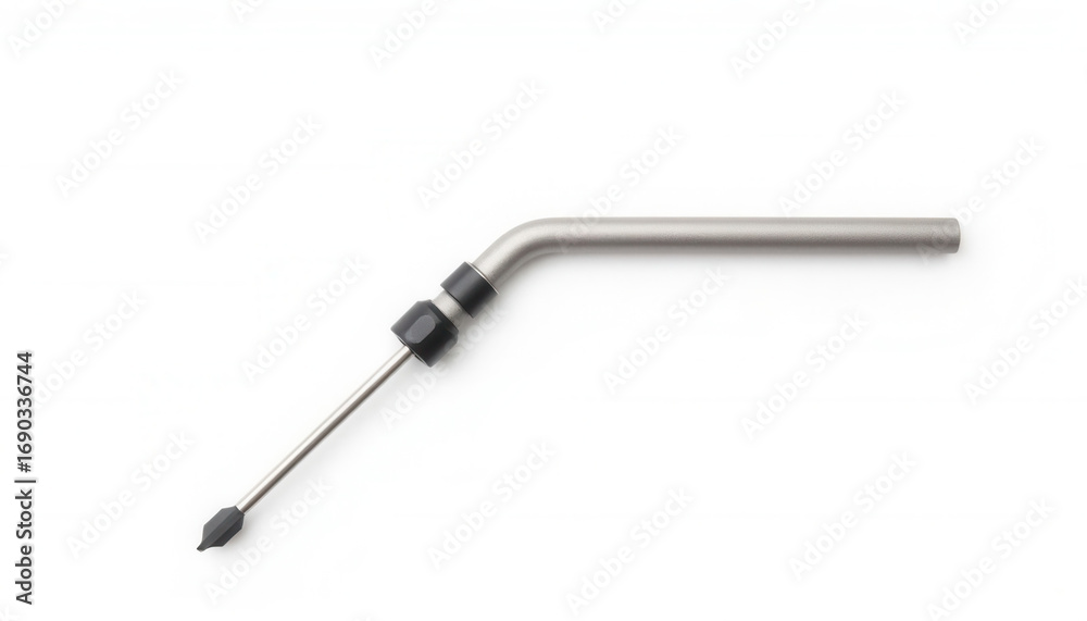 Fototapeta premium Stainless steel angled straw with silicone tip for beverages 