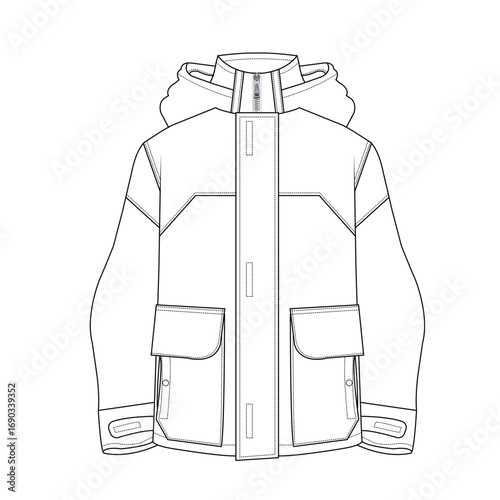 Jacket flat sketch fashion artwork