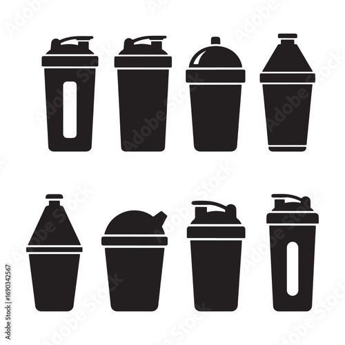 Shaker bottle silhouette icon vector