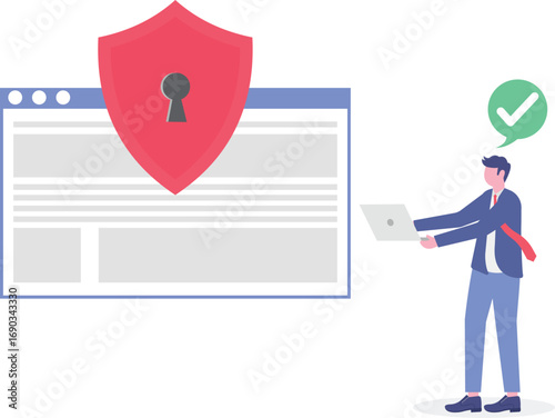 Flat parental control software with parents and children using content control software concept. 
