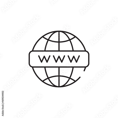 Web Domain icon design with white background stock illustration