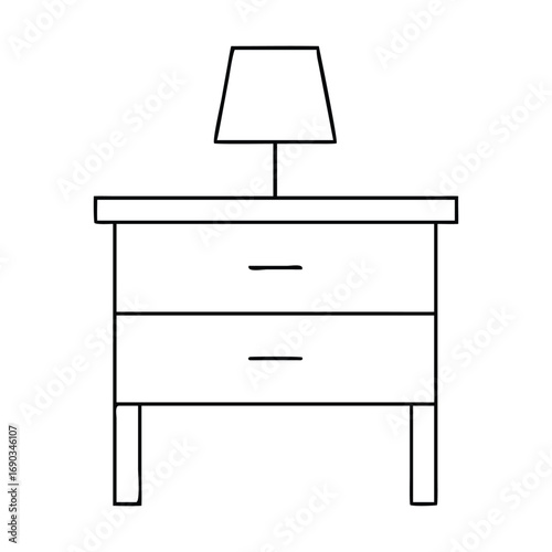 Vector illustration of a nightstand with lamp