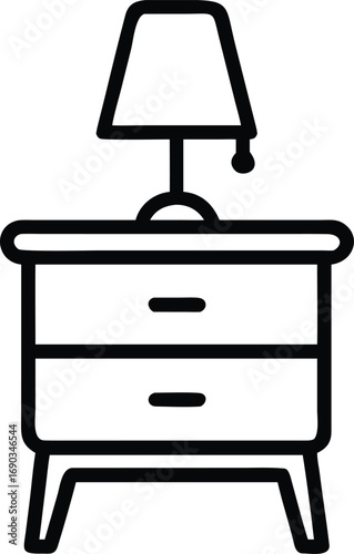 Vector illustration of a nightstand with lamp