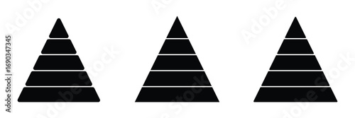 Pyramid infographics chart icon on white background, vector illustration. eps 10 .