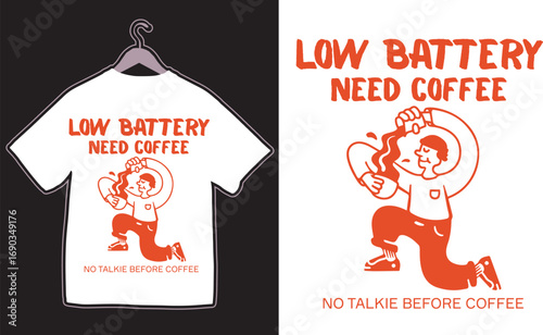 No Talkie Before Coffee –Minimalist  Streetwear Typography T-shirt Design