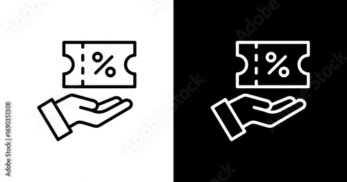 Behang Voucher White Icon Set