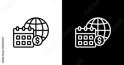 Payroll White Icon Set