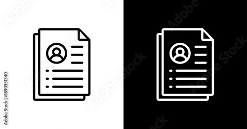 Curriculum Vitae White Icon Set