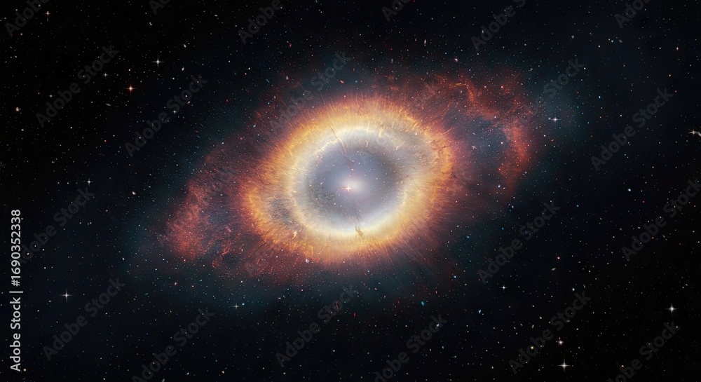 Fototapeta premium The Helix Nebula A Spectacular Celestial Ring Unveiled in the Vastness of Space, Astronomy Concept