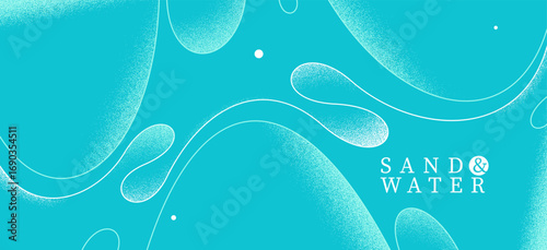 Curvy relaxing lines vector abstract background, creative concept of sea and ocean waves on a shore, calming shapes of waves over the sand wallpaper.