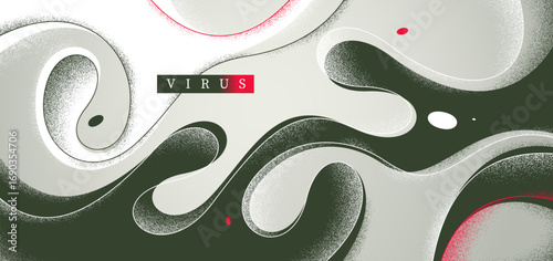 Abstract vector background, curvy lines in dynamic motion wallpaper, lifeform mutation concept, virus and biology, minimal vector art.