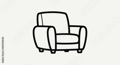 Outline drawing of an armchair