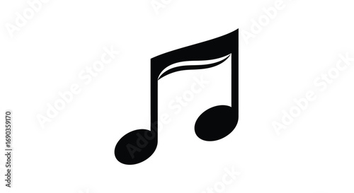 Black and white music note for musical concepts