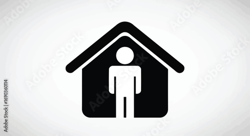 Person inside house, stay home and quarantine