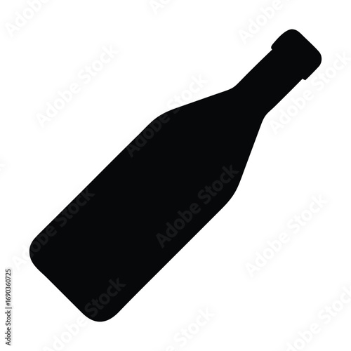 Black silhouette of a wine bottle vector