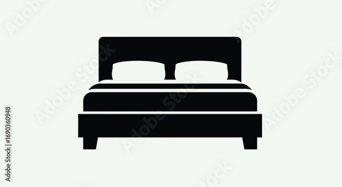 Double bed, perfect for hotel or bedroom icon