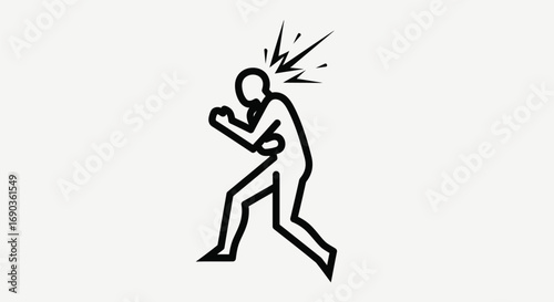 Stick figure with head injury