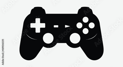 Black game controller for gaming and entertainment