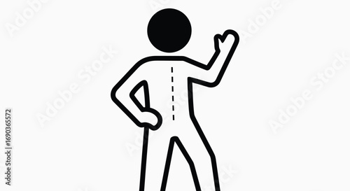 Person in costume waving hand, vector illustration