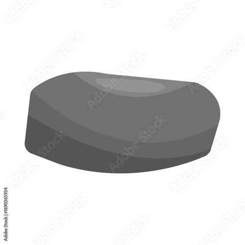 Smooth gray stone with subtle curves resting on a flat surface, natural background ambiance