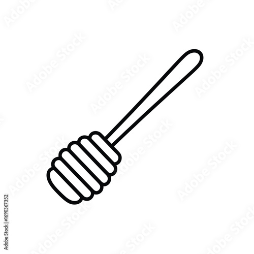 Simple line drawing of a honey dipper or honey wand