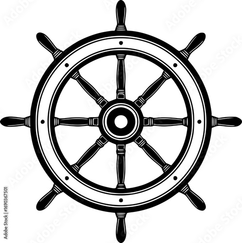 ship wheel steering icon vector illustration