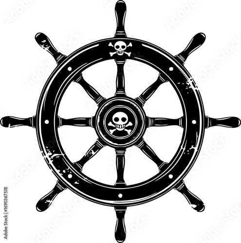 ship wheel steering icon vector illustration