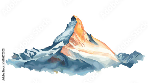 Matterhorn. Matterhorn watercolor vector illustration