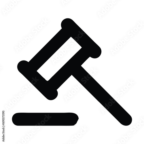 Black gavel icon vector