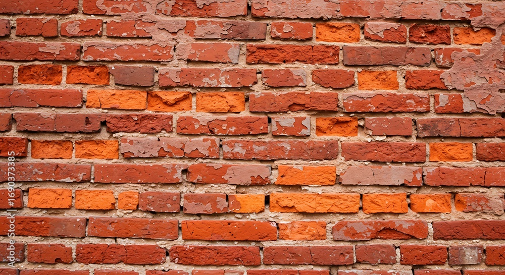 Obraz premium Weathered Red Brick Wall Texture Background.