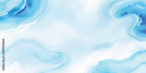Big tsunami wave abstract watercolor background with fluid blue splash layers for posters branding and templates