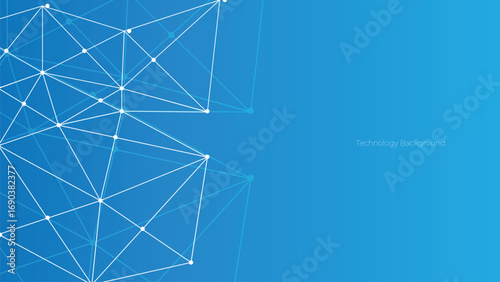 abstract technology polygonal shapes background with points and lines.
