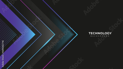 Luxury Futuristic abstract technology background arrow with lines and glow effect