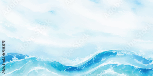 Abstract tsunami wave fluid blue ocean background with water splash style for covers posters and digital design