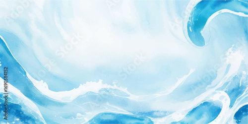 Fluid blue wave splash abstract background with watercolor ocean layers for elegant branding and visual projects