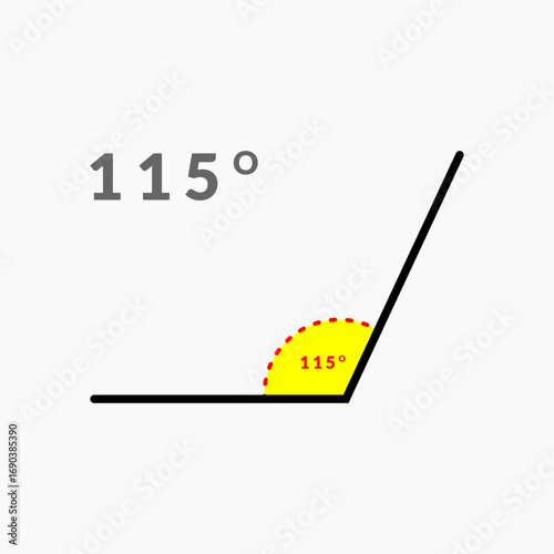 115 degree angle icon in mathematics