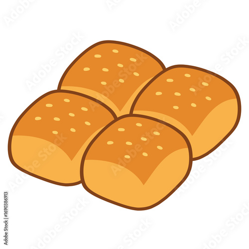Buchty Czech Sweet-Filled Buns flat color vector illustration template design