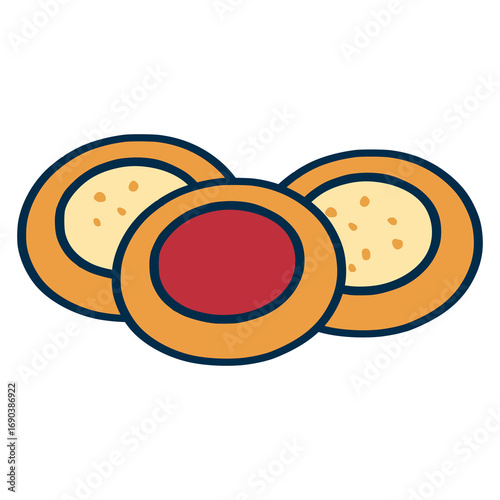 Koláče Czech pastry flat color vector illustration template design