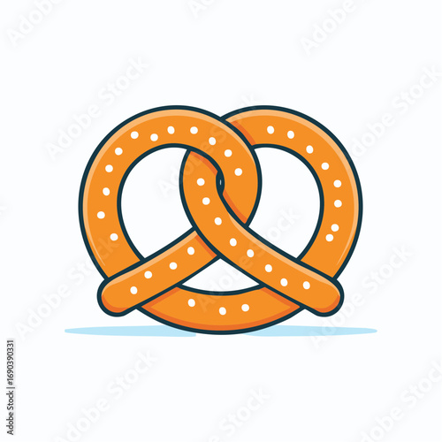 Simple Cartoon Pretzel Illustration