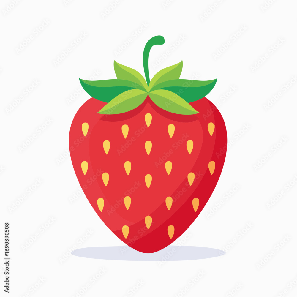 Obraz premium Heart Shaped Strawberry Illustration