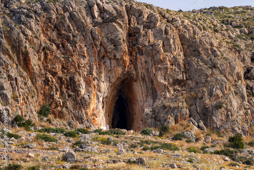 Greece, Elafonisos, Karokofolià cave - 2 April 2024 - View of the very particular Karokofolià cave with its particular geology
