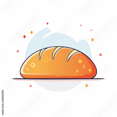 Simple Illustration Of Bread Loaf