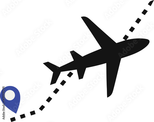 Location with an Airplane silhouette