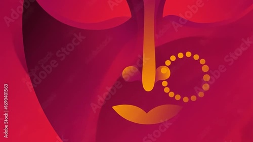 Happy Durga Puja Festival Celebration Greeting Background Template Design with Creative Goddess Durga Face Illustration