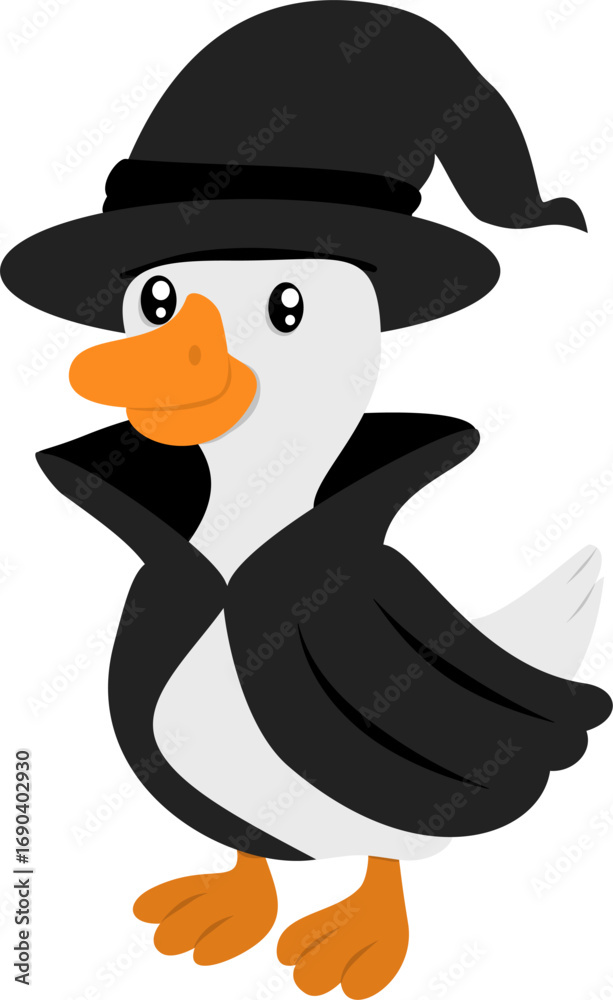 Fototapeta premium Halloween Goose Witch