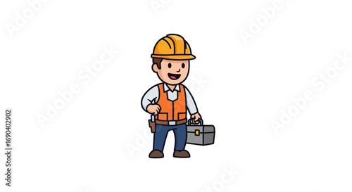 Field Worker Vector Illustration Flat Design of Agriculture, Construction, and Outdoor Labor in Modern Minimal Style